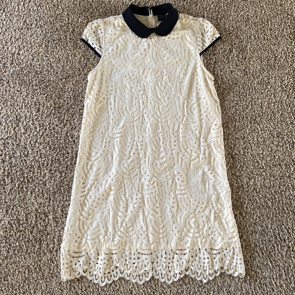 Zara cream lace shift dress